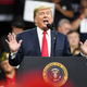 President Donald Trump speaks to the crowd during a campaign rally at Freedom Hall on October 1, 2018 in Johnson City, Tennessee. President Trump held the rally to support Republican senate candidate Marsha Blackburn.